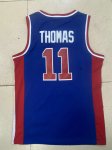 Maillot de Basket #11 Thomas Pistons M&N Bleu